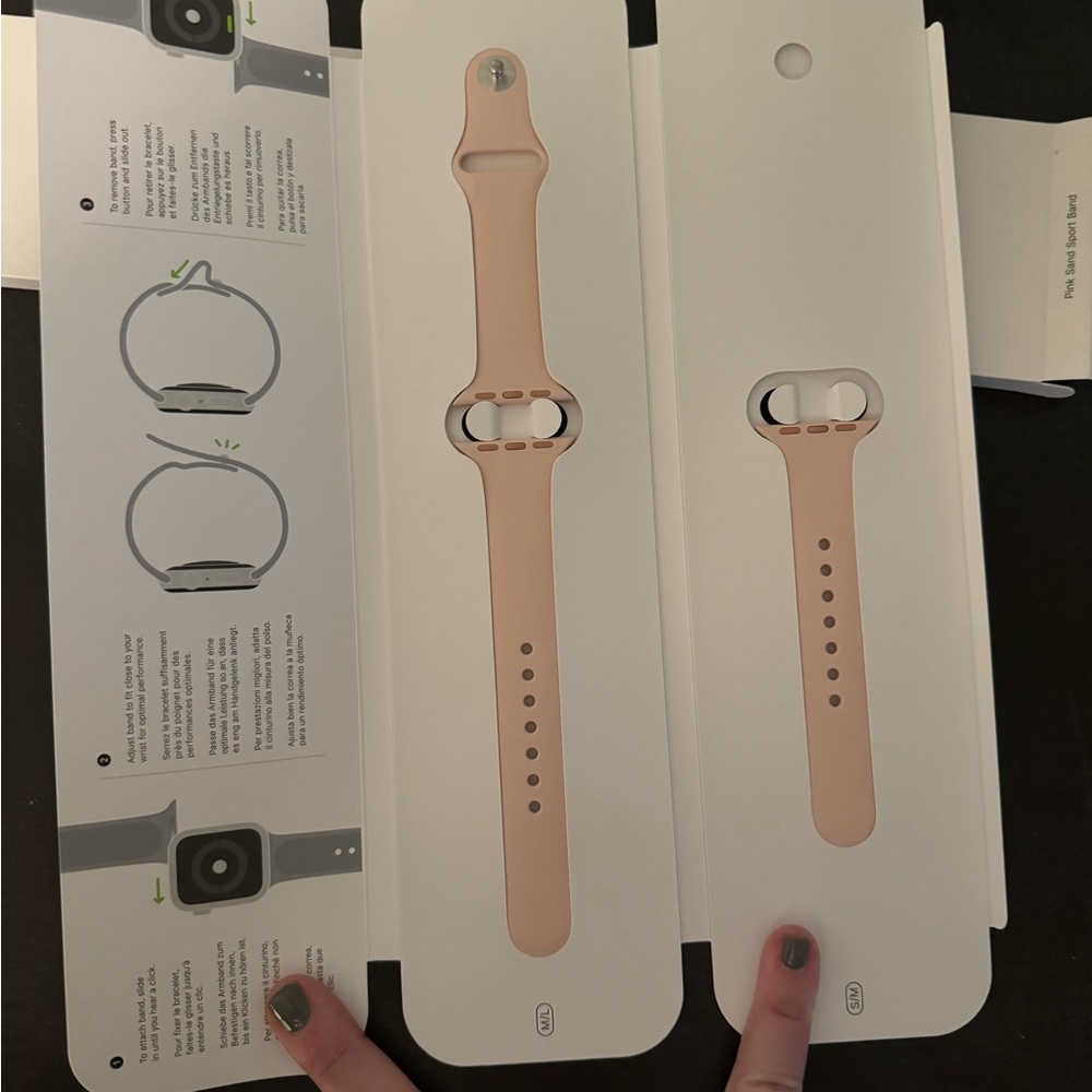 Apple Watch Band Sport Band Black S/M & M/L (Fits 38mm to 44mm Series 1/2/3)